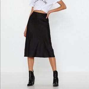 Nasty Gal Satin Bias Midi Skirt